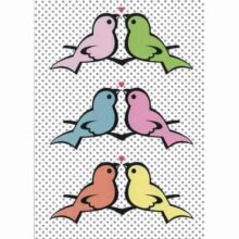 Petra Boase Birds in a Row Romantic Greetings Card