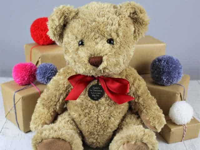 Baby's First Christmas Bramble Bear Personalised Cuddly Toy