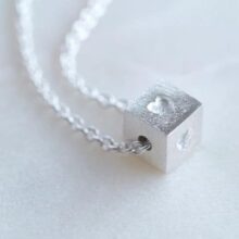 Tiny Building Block Heart Necklace