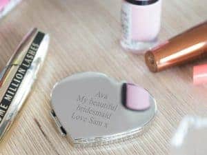 Personalised Heart Compact Mirror