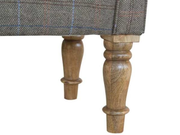 Solid Wood Multi Tweed Bedroom Bench With Turned Legs Legs View