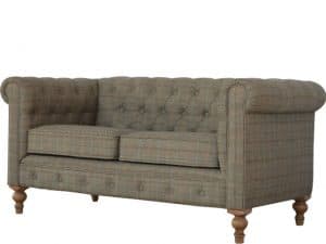 Multi Tweed Two Seater Chesterfield Sofa