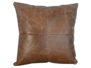 Buffalo Hide Leather Cushion 45cm Square