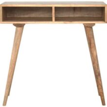 Nordic Writing Desk Solid Wood Open Slots