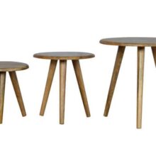 Scandinavian Solid Wood Nesting Tables Set of 3