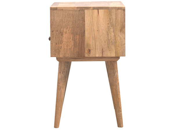 Nordic Solid Wooden Bedside Table with Open Slot and 1 Drawer Side View