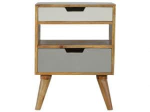 Nordic Style Painted 2 Drawer Bedside Table