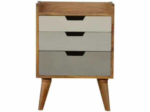 Nordic Style 3 Drawer Painted Bedside Table