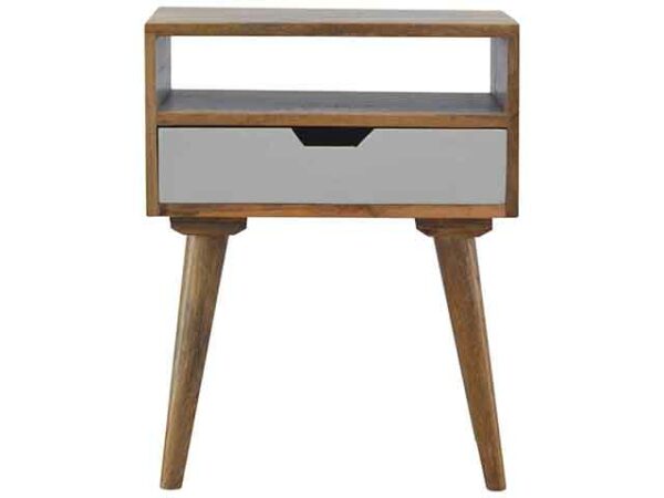Nordic Style 1 Drawer White Painted Bedside Table