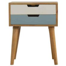 Nordic style Hand Painted 2 Drawer Bedside Table
