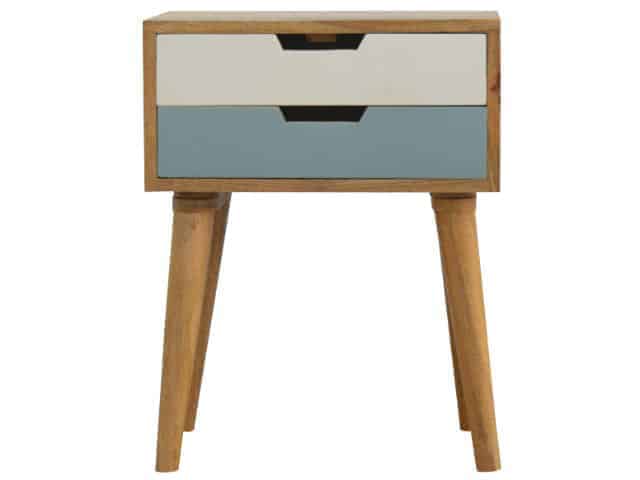 Nordic style Hand Painted 2 Drawer Bedside Table