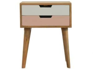 Nordic Style 2 Drawer Bedside Table