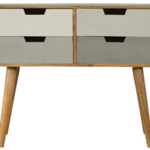 4 Drawer Nordic Style Grey Hand-painted Console Table