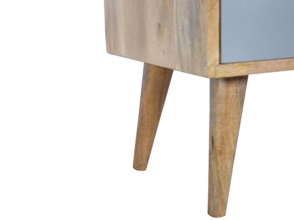 Nordic Style 3 Grey and White Painted Removable Drawers Bedside Cabinet Legs Close Up