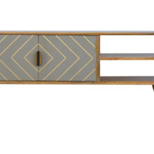 Nordic Style Cement Brass Inlay Media Unit
