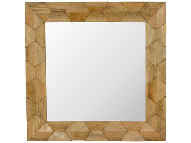 Pineapple Carved Wooden Square Mirror Frame