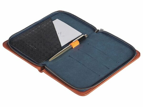 Ted Baker Brogue Tan Travel Documents Holder Open
