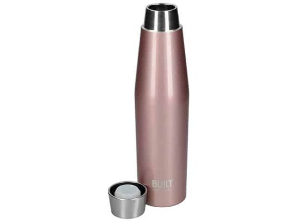 Built NY Perfect Seal Rose Gold Water Bottle 540ml Lid Off