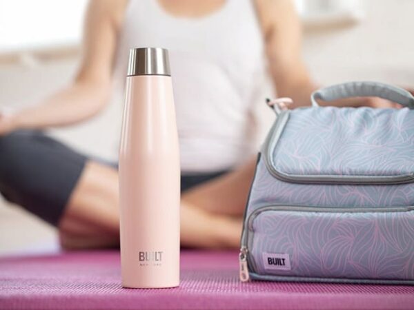 Built NY Perfect Seal Pale Pink Reusable Water Bottle 540ml Yoga