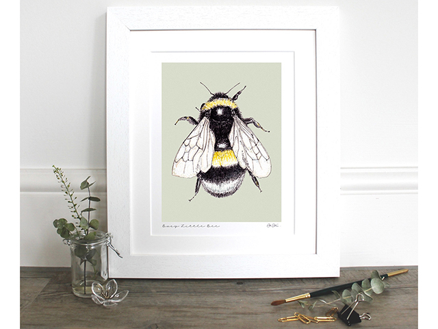 Toasted Crumpet Busy Little Bee 10 x 12" Mounted Fine Art Print