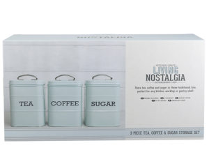Living Nostalgia Tea Coffee Sugar Canisters Box