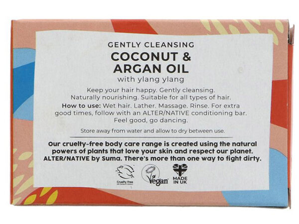Alter/native By Suma Glycerine Argan Oil And Coconut Shampoo Bar Back Box