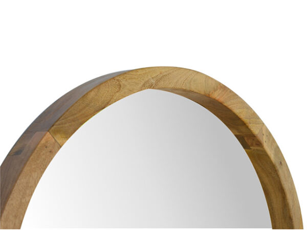 Wooden Round Mirror with Shelf Close Upper