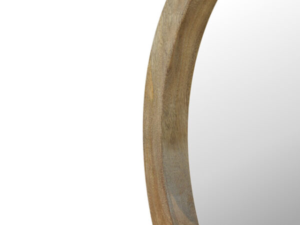 Wooden Round Mirror with Shelf Down Curve