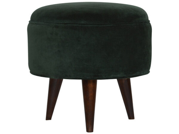 Nordic Style Emerald Green Velvet Footstool