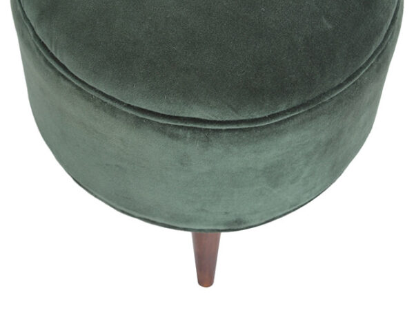 Nordic Style Emerald Green Velvet Footstool Detail