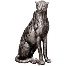 Silver Brushed Cheetah Figurine 37cm High