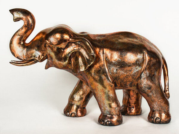 Copper Finish Bronze Elephant Figurine Large 48cm High