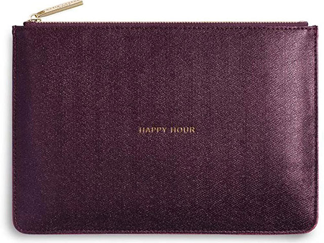 Katie Loxton Happy Hour Perfect Pouch Shiny Burgundy