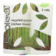 Suma Ecoleaf 3 Ply Recycled Paper Kitchen Towel Twin Roll Pack