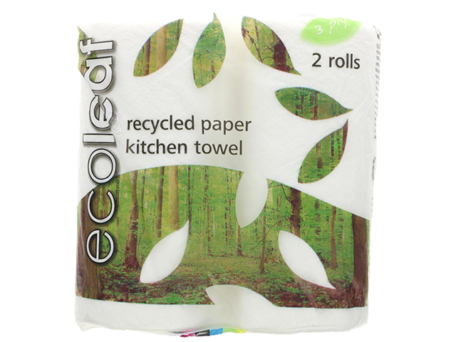 Suma Ecoleaf 3 Ply Recycled Paper Kitchen Towel Twin Roll Pack