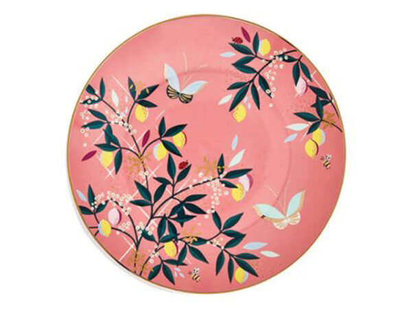 Sara Miller Orchard Collection Cake Plates Set of 4 Coral Plate