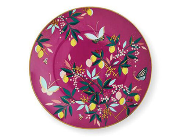 Sara Miller Orchard Collection Cake Plates Set of 4 Pink Plate