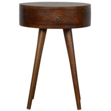 Nordic Chestnut Circular Shaped Bedside Table