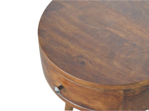 Nordic Chestnut Circular Shaped Bedside Table Top