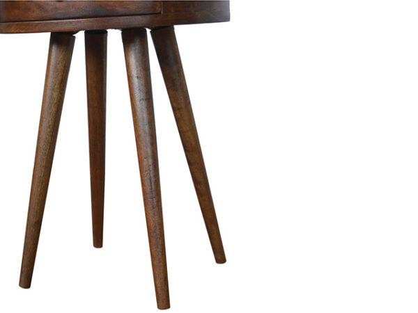Nordic Chestnut Circular Shaped Bedside Table Legs
