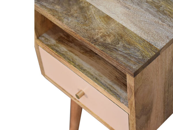 Mini Blush Painted Bedside Table Close Top