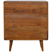 Curved Chestnut Chest of Drawers
