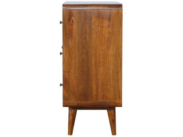 Curved Chestnut Chest of Drawers Side