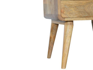Curved Oak Finish Bedside Table Legs