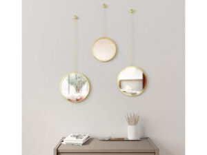 Umbra Dima Round Mirrors Set of 3 Brass Lifestyle