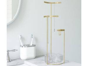 Umbra Brass Tesora Jewellery Stand Bathroom