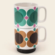 Orla Kiely Atomic Flower Jewel Latte Set 2 Mugs