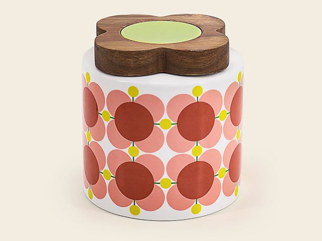 Orla Kiely Kitchen Storage Jar Atomic Flower Bubblegum 1.1L