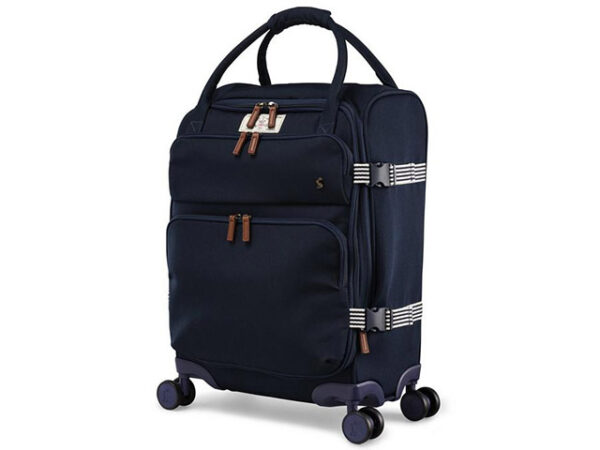 Joules Coast Small Trolley Cabin Bag Navy Angled