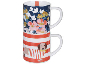 Joules Stackable Mugs Bright Side Pair